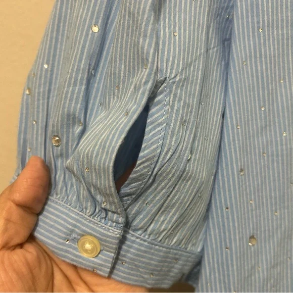 LOFT Crystal Stripe Mock Neck Top - Picture 8 of 11